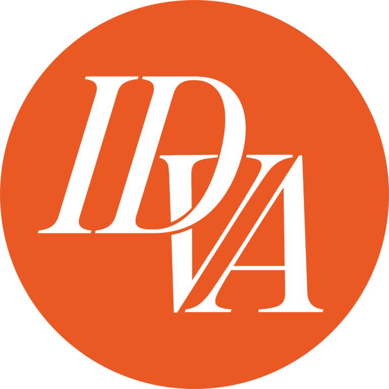 IDVA Brand Mark - White on Orange@4x